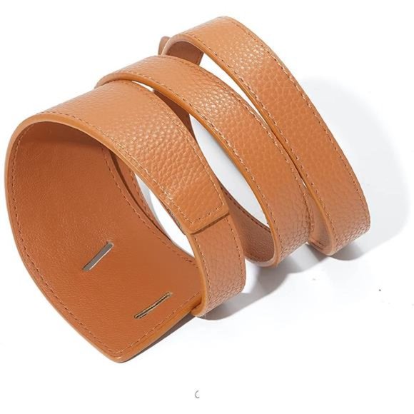 Wovanoo Leather Waist Belts Tie a Knot Belt Vintage Faux Leather Wide Wrap Belt main image 5